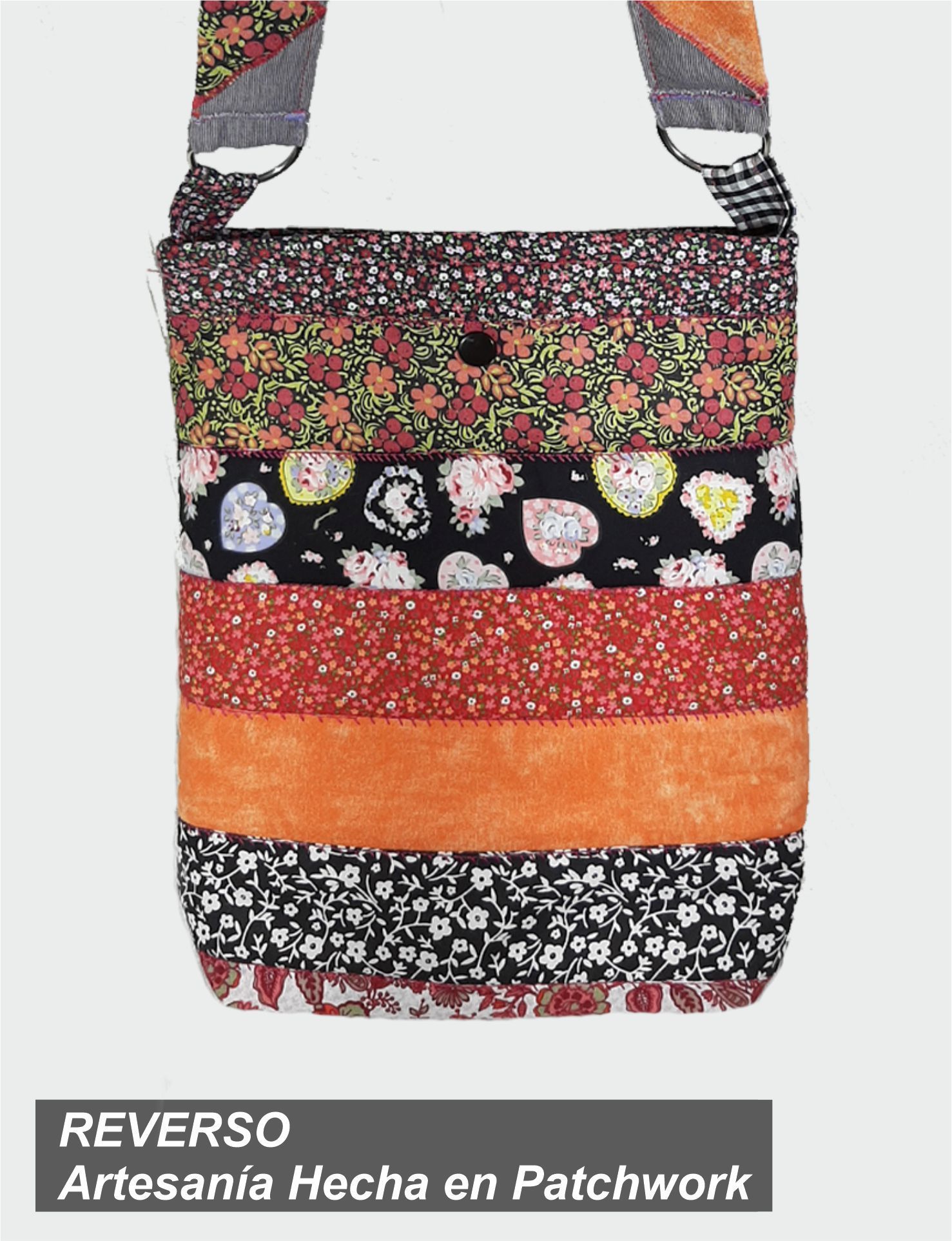 3 REVERSO JBE-03-0007 BOLSO EN PATCHWORK 18 X 6 X 26 cm