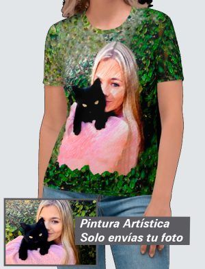 Camiseta Mujer – Personalizada con Pintura Artística 360º  PC001-001A019