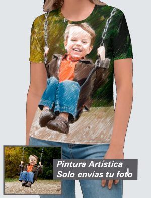Camiseta Mujer – Personalizada con Pintura Artística 360º  PC001-001A024