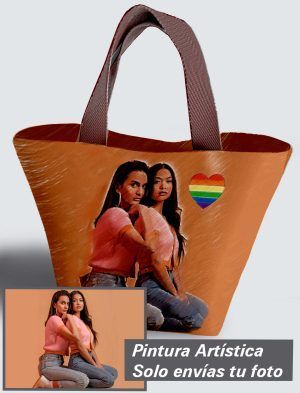 Bolso Personalizado con pintura artística de tu imagen a 360º, 36 X 27 X 14 cm. en tejido cordurè de excelente calidad. PC503-1001A002-001