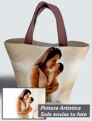 Bolso Personalizado con pintura artística de tu imagen a 360º, 36 X 27 X 14 cm. en tejido cordurè de excelente calidad. PC503-1001A017-001