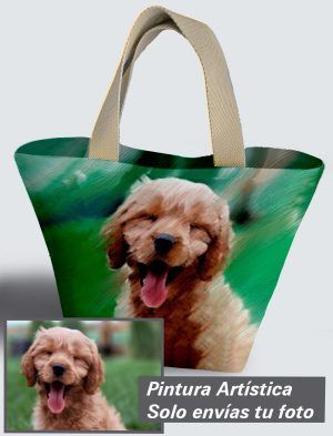 Bolso Personalizado con pintura artística de tu imagen a 360º, 36 X 27 X 14 cm. en tejido cordurè de excelente calidad. PC503-1001A011-001