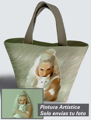 Bolso Personalizado con pintura artística de tu imagen a 360º, 36 X 27 X 14 cm. en tejido cordurè de excelente calidad. PC503-1001A003-001