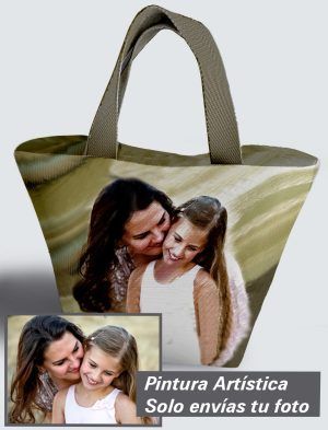 Bolso Personalizado con pintura artística de tu imagen a 360º, 36 X 27 X 14 cm. en tejido cordurè de excelente calidad. PC503-1001A006-001