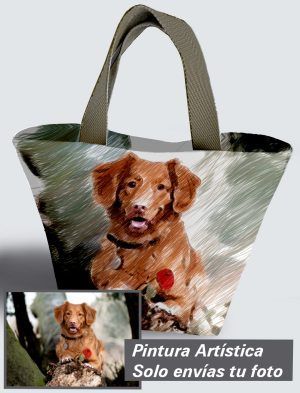 Bolso Personalizado con pintura artística de tu imagen a 360º, 36 X 27 X 14 cm. en tejido cordurè de excelente calidad. PC503-1001A018-001