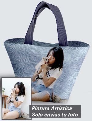 Bolso Personalizado con pintura artística de tu imagen a 360º, 36 X 27 X 14 cm. en tejido cordurè de excelente calidad. PC503-1001A016-001